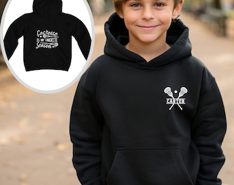 Custom Name Lacrosse Youth Hoodie: Personalized Pocket Print