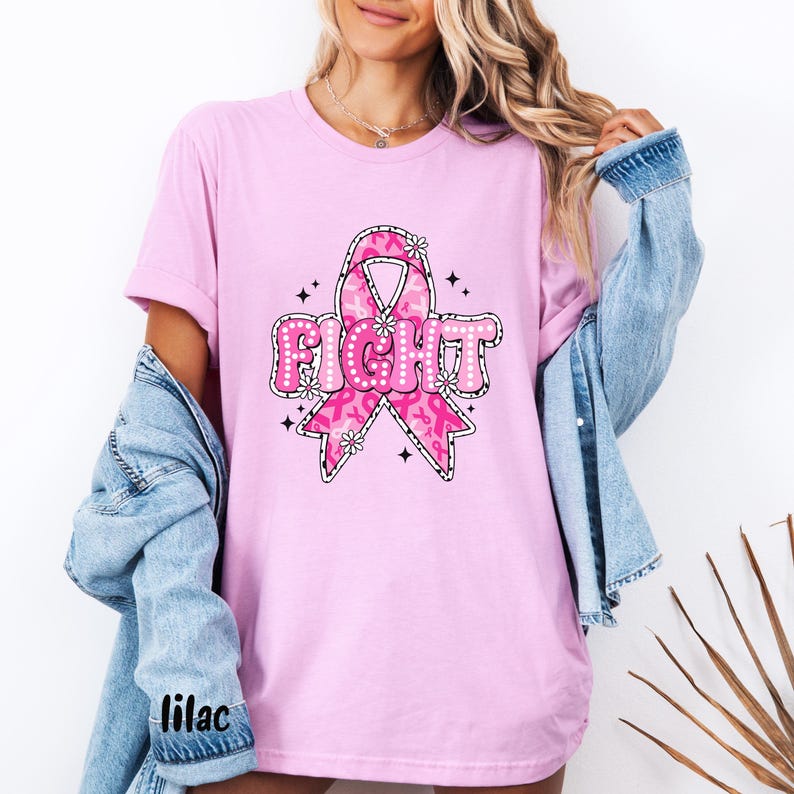 Breast Cancer Warrior Tshirt, Fight Cancer Awareness Tee, Pink Ribbon