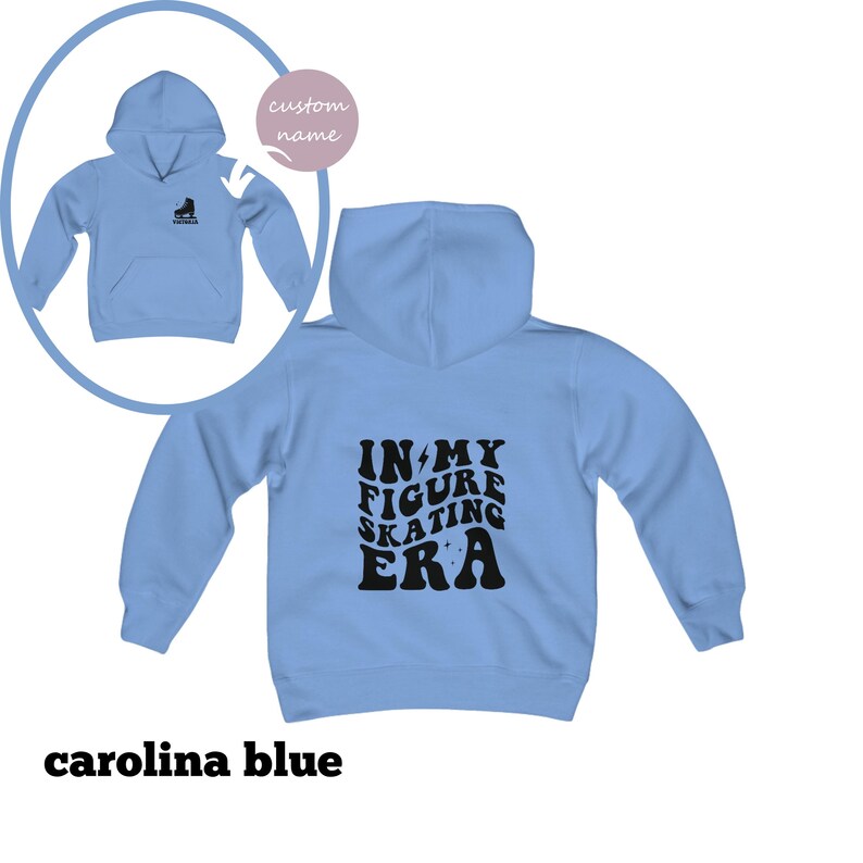 Custom Name Figure Skating Youth Hooded Sweatshirt, Personalized Figure