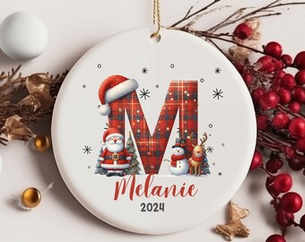 Personalized Initial Letter Ornament 2024: Custom Family Gift