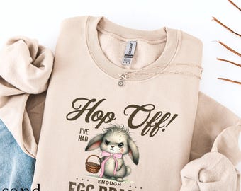 Funny Easter Bunny Sweatshirt, Vintage Graphic Crewneck