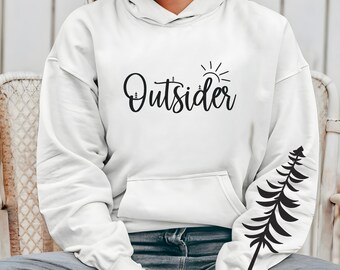 Pine Tree Hoodie, Outsider Design, Nature Lover Gift
