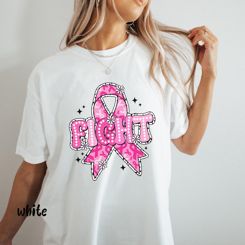 Breast Cancer Warrior Tshirt, Fight Cancer Awareness Tee, Pink Ribbon