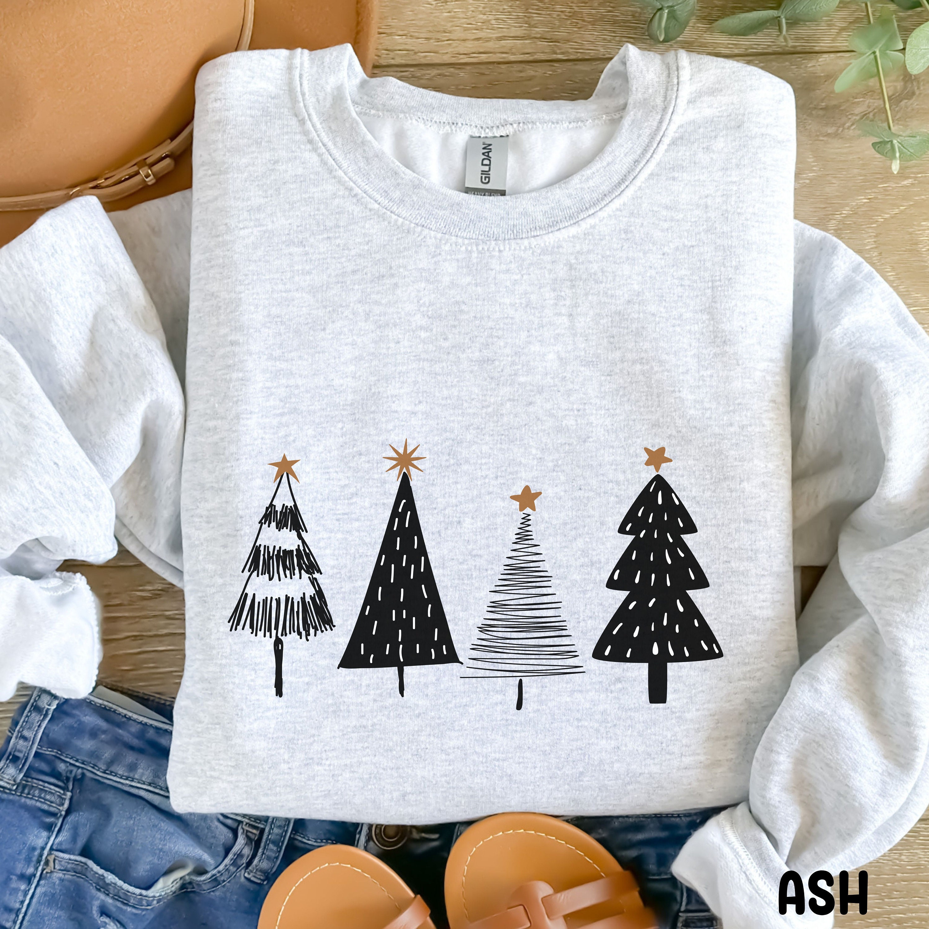Minimalist Christmas Trees Sweatshirtchristmas Sweatshirt - Etsy Canada