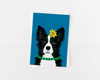 Border Collie, Sheepdog greetings card, pet greetings card, dog greetings card, dog card, fun dog card, puppy card, blank card