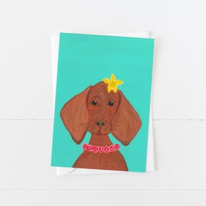 Hungarian Vizsla greetings card, pet greetings card, dog greetings card, dog card, fun dog card puppy card puppy greetings card, blank card