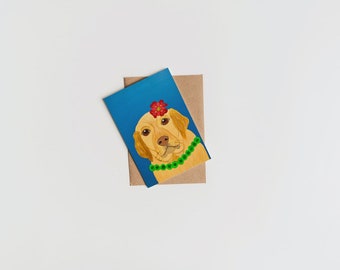 Labrador, Golden Labrador greetings card, pet card, dog greetings card, dog card, fun dog card puppy card puppy greetings card, blank card