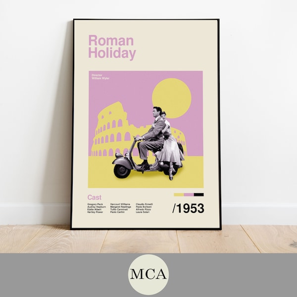 Roman Holiday Film Wall Art Minimalist Movie Posters