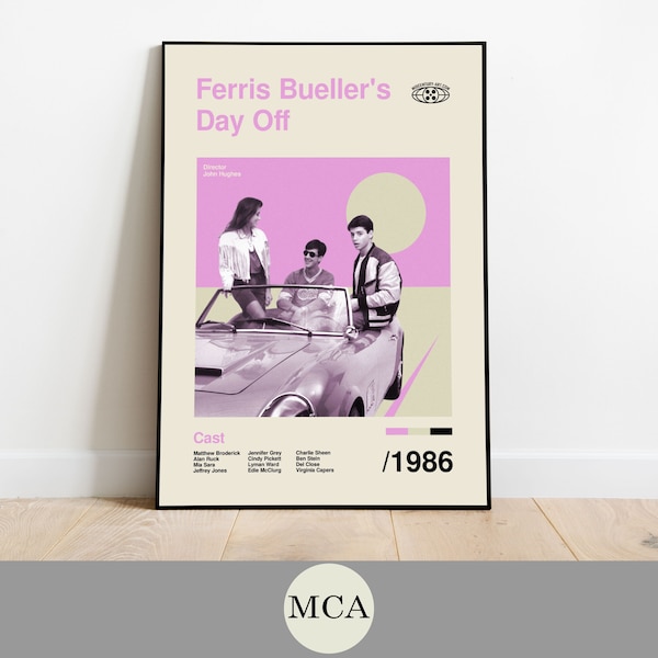 Ferris Bueller's Day Off Poster Film Wall Art Minimalist Movie Posters