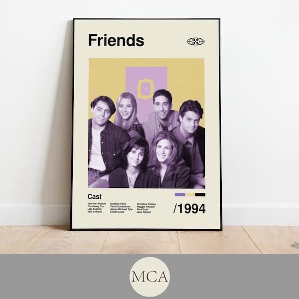 Friends Mid-Century Art Poster Film Wall Art Minimalist Movie Posters