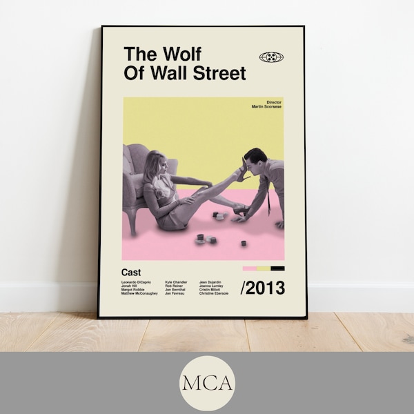 The Wolf Of Wall Street Mid-Century Art Poster Film Wall Art Minimalist Movie Posters