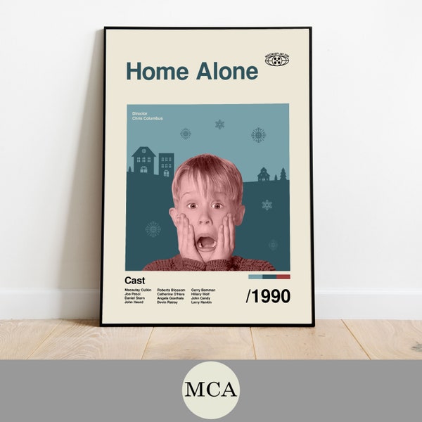 Home Alone Mid-Century Art Poster Film Wall Art Minimalist Movie Posters