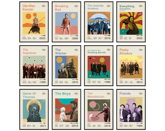 Movie Poster Print Collection-Mid Century Style Wall Art-Choose From 70 Film Wall Art Minimalist Movie Posters