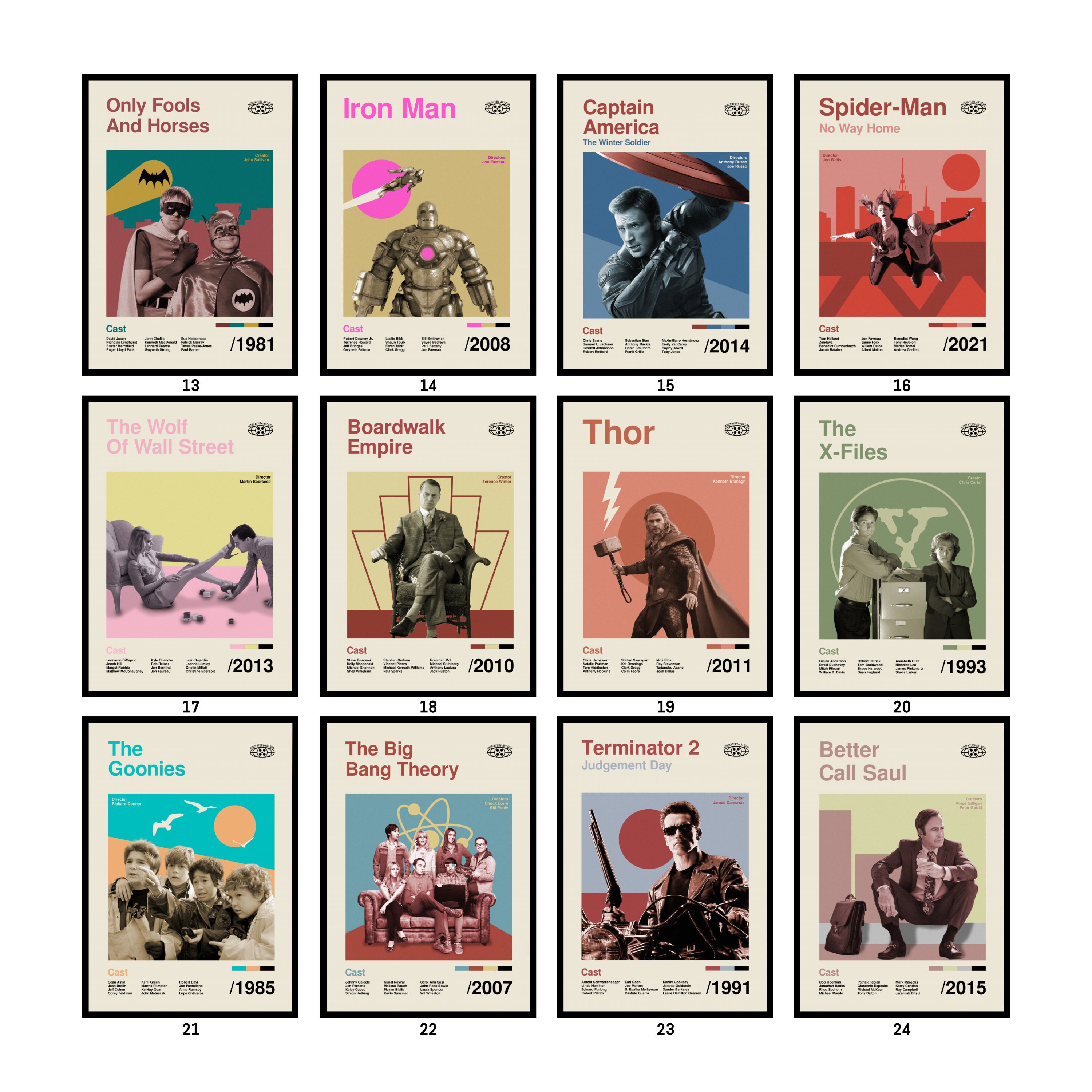 Movie Poster Print Collectionmid Century Style Wall Artchoose From 70