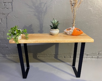 Live Edge Solid Entryway Console Table, Console table wood, Hall table, Entryway table,  Modern Entryway Table, Foyer Table