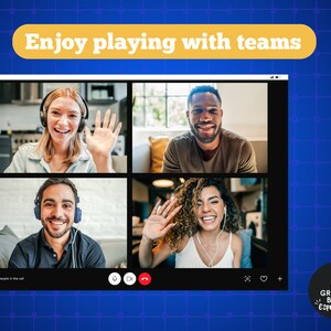 remote team meeting using Jeopardy game