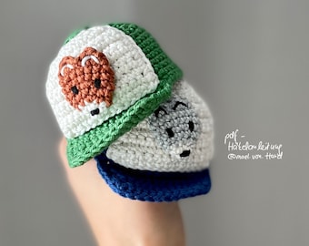 Häkelanleitung Cap mit Applikation - pdf - Anleitung Cappy passend zu zauberhaften Freunden - Amigurumi - Deutsch