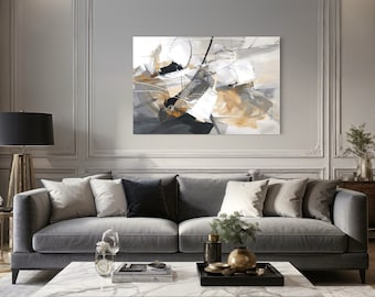 Abstract canvas muurkunst, kleurrijk schilderij, kunst aan de grote muur, woonkamerdecor, modern, minimalistisch, slaapkamer, schilderij, handgemaakt, schilderij