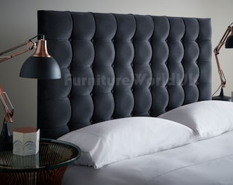 Olivia 42" Inch High Wall Mounted French Velvet Bed Headboard All Sizes All Colours Single 4FT Double Kingsize Superking