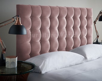 Olivia 30" Luxury French Velvet Bed Headboard Buttoned All Sizes All Colours Single 4FT Double Kingsize Superking