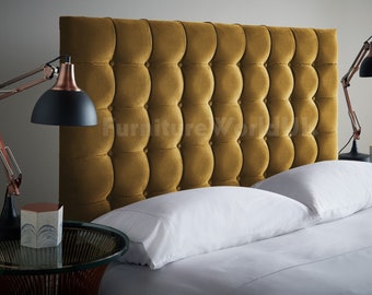 Olivia 36" Luxury French Velvet Bed Headboard Buttoned All Sizes All Colours Single Double Kingsize Superking