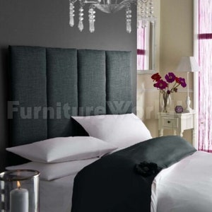 Tass 48&quot;Inch High Wall Mounted Headboard Luxe Linen Bed Headboard All Sizes All Colours Single 4FT Double Kingsize Superking