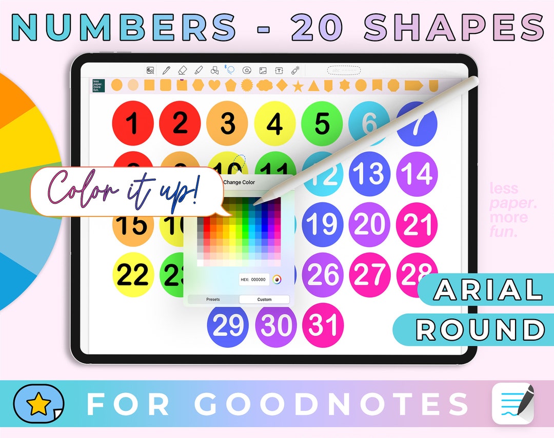Goodnotes Numbers 131 // Color Changing Stickers Digital Planning