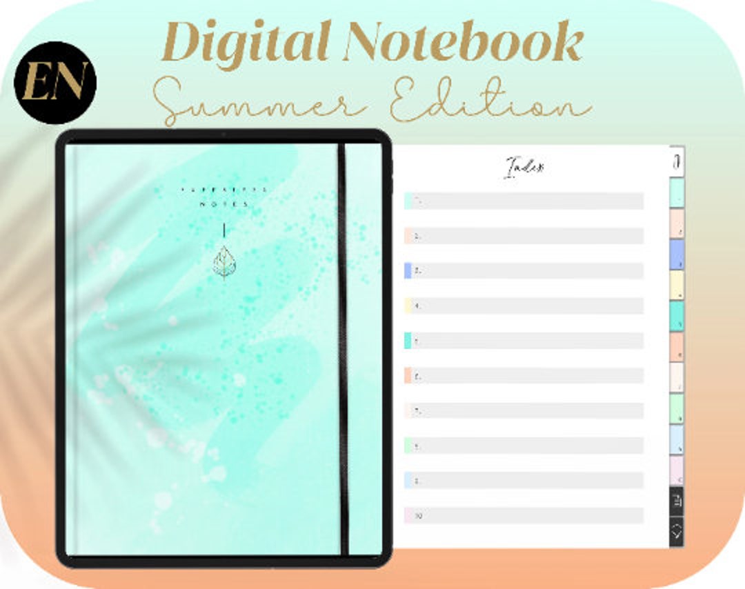Digital Notebook Goodnotes With Tabs // 10 Subjects - Etsy