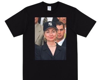 HILLARY CLINTON T-shirt, Vintage 90s Tshirt Of Young Hillary Clinton, Funny Hillary Clinton T Shirt, Senator Clinton Tshirt, Hillary Photo