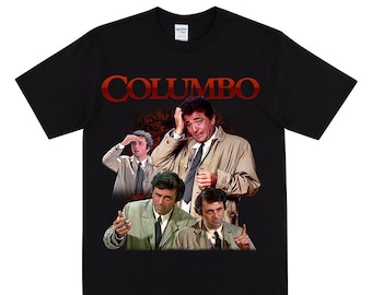 COLUMBO Homage T-shirt, There's Just One More Thing, Lt Columbo Portrait, Vintage 1980s Graphic T Shirt, Murder Detective TV Show