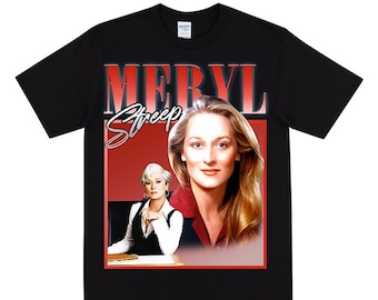 Koszulka z hołdem dla MERYL STREEP, nadruk w stylu vintage z lat 90., koszulka retro dla fanów filmów, Jedz i śpij Meryl Streep, Co zrobiłaby Meryl?