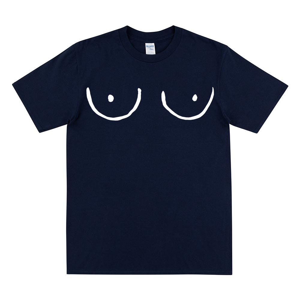 HAND DRAWN BOOBS T-SHIRT - T*TS TITTIES BREASTS LADIES FUNNY JOKE RUDE