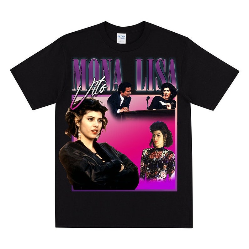 MONA LISA VITO Homage T-shirt, My Cousin Vinny Tshirt, Vintage 90s Shirt, Funny My Cousin Vinny Shirt, Marisa Tomei Shirt, Women's Goth Tee Czarny