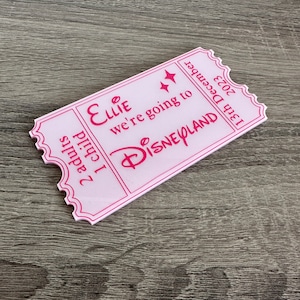 Personalisiertes Andenken Acryl-Karte | Geschenk offenbaren | Überraschung offenbaren | Pastell Eintrittskarten | Chrom-Eintrittskarten