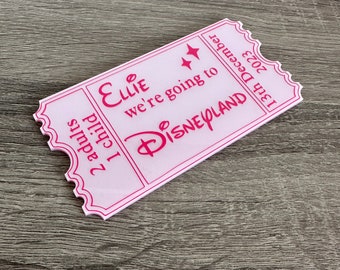 Personalised Keepsake Acrylic Ticket | Gift Reveal | Surprise Reveal | Pastel Tickets | Chrome Tickets