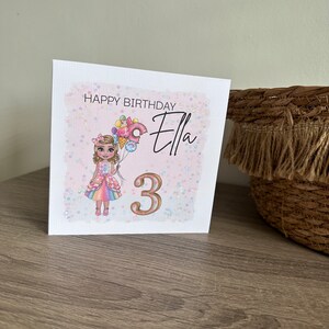 Biglietto personalizzato per ragazza di compleanno con palloncino gelato / Compleanno per ragazza / Compleanno per bambina / Biglietto personalizzato per ragazze / 6"x6"