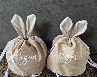 Personalised Easter Bunny Bag | Jute Easter Bag | Easter Gift Bag