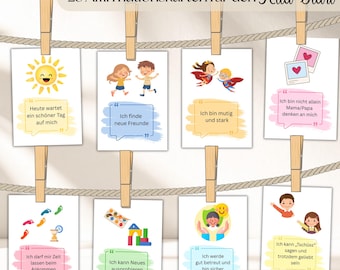 Affirmation cards for children starting kindergarten (28 cards) - Affirmation for kindergarten start and settling-in period - Gift - Digital, instant download