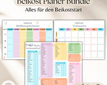 Seguimiento de alimentación del bebé, Alimentación para el destete, Lista de primeros alimentos, Plan de destete, Planificador de comidas para bebés en PDF, Seguimiento de BLW, Nutrición infantil
