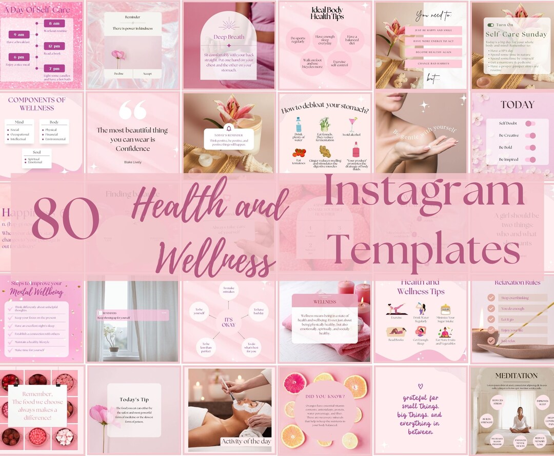 Health and Wellness Instagram Templates, Wellness and Mental Health ...