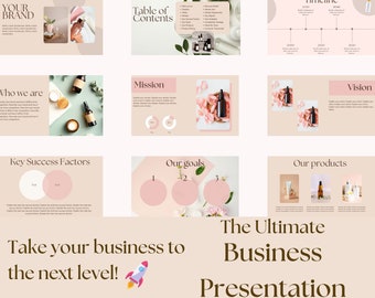 Plantilla de presentación empresarial - Plantilla Pitch Deck - Presentación de nuevas marcas - Plantilla de propuesta empresarial - Plantilla digital - Canva