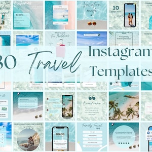 Travel Instagram Templates | Travel Instagram Feed | Luxury Travel templates | Travel Instagram posts | Travel Agents | branding bundle