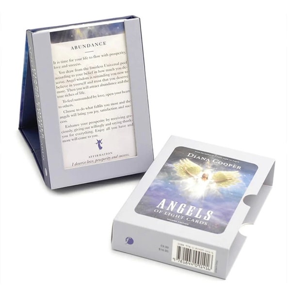 Angels Of Light Cards - by Diana Cooper - divination, guidance, 52-card deck with stand