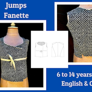 18th Century Children’s Soft Bodice, Provence Revolution 1790 Georgian Era Pattern in English and cm, non boned stay, Jumps, corset, stay.