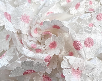 Floral lace fabric，Embroidered Tulle Fabric,Dress Fabric,Fabric By Yard,Floral Fabric