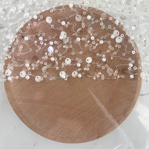 White sequin tulle fabric, pearl tulle fabric,dress fabric, evening dress fabric by yard