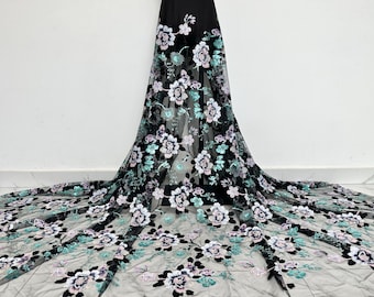 Sequined Tulle Fabric, Lace Fabric, Embroidered Sequined Fabric, Mesh Fabric, Ball Gown Fabric, Material