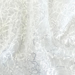 White sequined tulle fabric,lace fabric,sequins fabric,bling fabric,DIY wedding bridal evening dress