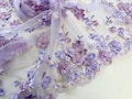 Embroidery Lace Fabric,Purple Floral Fabric,Party Dress Fabric,3d Flower Fabrics,Bridal Gown Fabric,Tulle Fabric