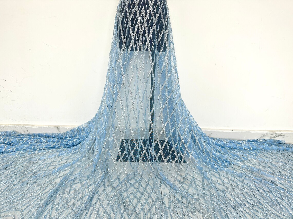 Gorgeous Cobweb Sequin Mesh Fabric, Heavy Beaded Lace Fabric, DIY ...